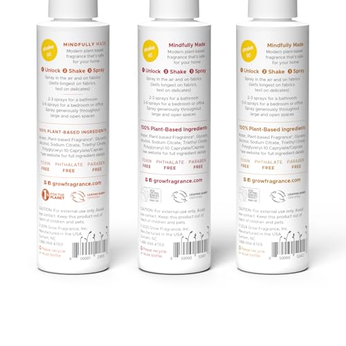 Fall 3 Pack Fabric & Room Air Freshener Spray - Ginger Pumpkin & Leaves, Autumn Heirloom, 3 x 5oz (Grow Fragrance)