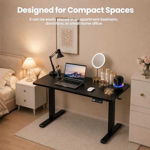 ExaDesk 35" x 20" Classic Black Electric Standing Desk for Small Spaces