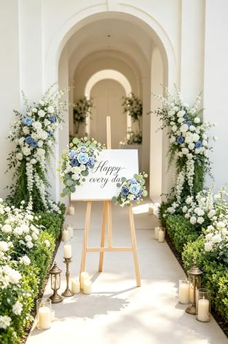 Artificial Wedding Arch Flowers Set - Blue Flower Garlands for Wedding & Party Decor