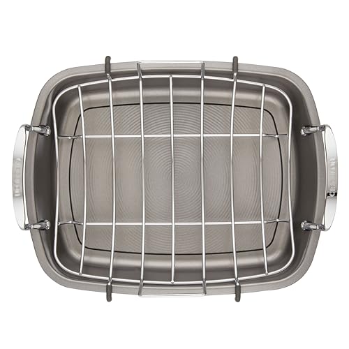 Circulon Total 17x13 Inch Nonstick Roasting Pan with U-Rack, Gray
