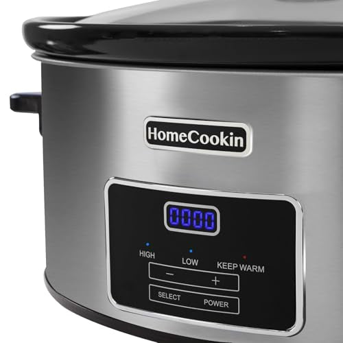 8-Quart Digital Programmable Slow Cooker with Timer - Stainless Steel