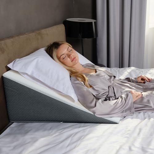 Bed Wedge Pillow for Sleep Apnea Acid Reflux & Back Pain 24x24x12 High Wedge