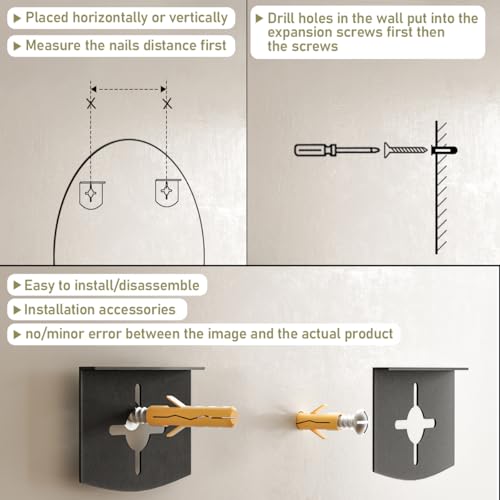 VooBang Gold Oval Bathroom Mirror, 24 x 32 inch Modern Oval Wall Mounted Vanity Mirror with Tempered Glass Hanging Horizontally or Vertically, Gold