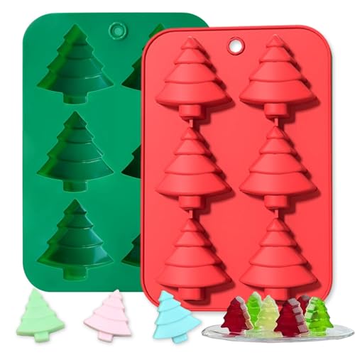 RIICFDD Christmas Silicone Molds 12-Cavity – Tree, Gummy/Cookie/Chocolate