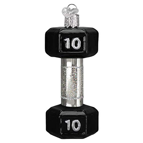 Old World Christmas Dumbbell Glass Ornament for Tree – Variation: Dumbbell