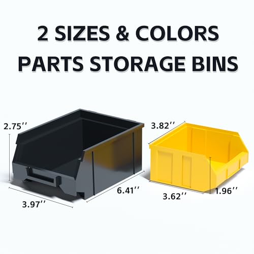 Plastic Wall Mounted Storage Bins Set - 30pcs Garage Organizer for Screws Nuts Bolts