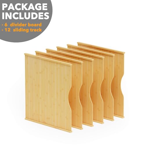 SpaceAid 6 Pack Cabinet Tray Dividers for Bakeware and Trays, Natural, 23.5"D x 23.7"H