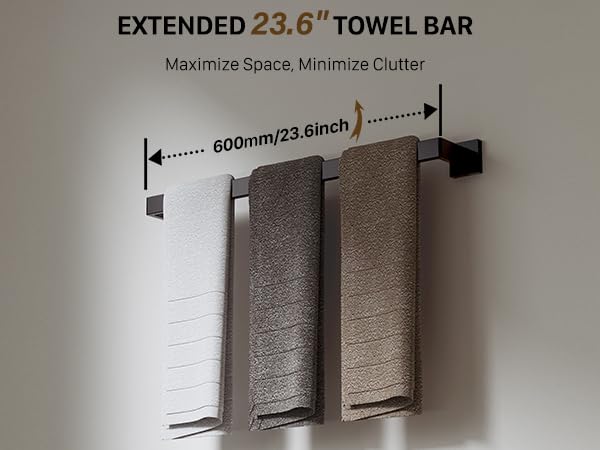 Matte Black Bathroom Hardware Set - 20-Piece 23.6 Inch Accessories with Towel Bars & Toilet Paper Holders - Variation of THIS listing