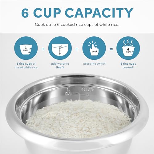 Aroma Select Stainless Steel 3-Cup Rice Cooker - Black