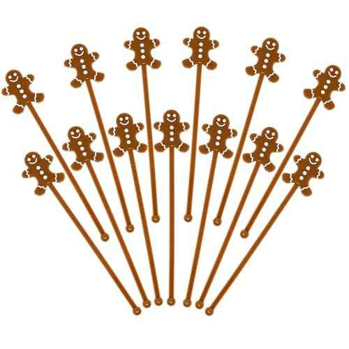 30 Pcs Christmas Drink Stirrers Stir Sticks Holiday Coffee Stirrer Plastic Swizzle Stick Coffee Hot Cocoa Bar Supplies Reusable Beverage Cocktails Mixers