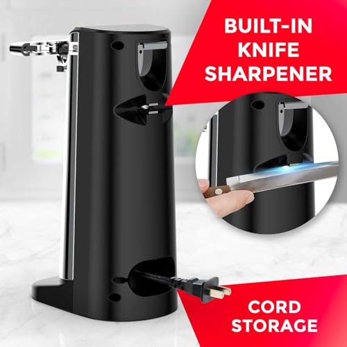 Stainless Steel Electric Can Opener, Knife Sharpener & Bottle Opener - 3-in-1 Kitchen Tool