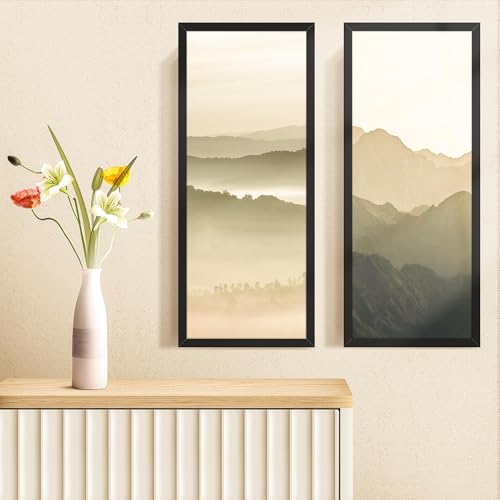 Picrit 14x36 Wall Mount Poster Frame - Black, Premium Engineered Wood