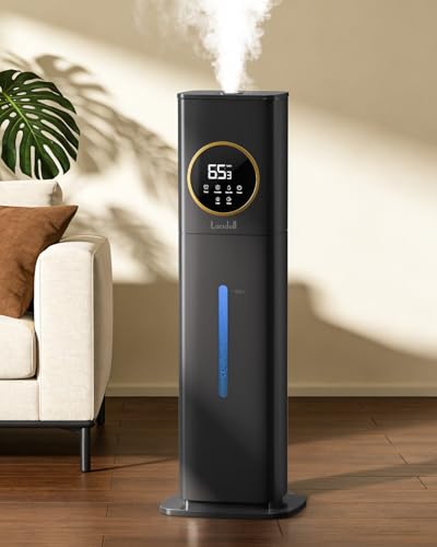 LACIDOLL Large Room Humidifier 8L with Night Light & Aroma Tray - Black