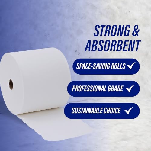 Genuine Joe White Hardwound Roll Towels 7" x 600' - Pack of 6