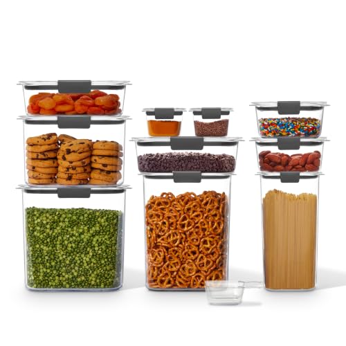 Assorted Sizes Pantry Food Storage Containers Set - 20 Piece Airtight and Clear