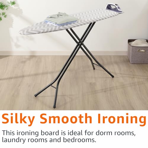 Amazon Basics Chevron Full-Size Foldable Ironing Board, 60 x 14 Inches, Adjustable & Removable Cover