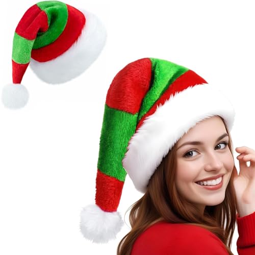 Unisex Velvet Santa Elf Hat for Adults Christmas & Holiday Parties