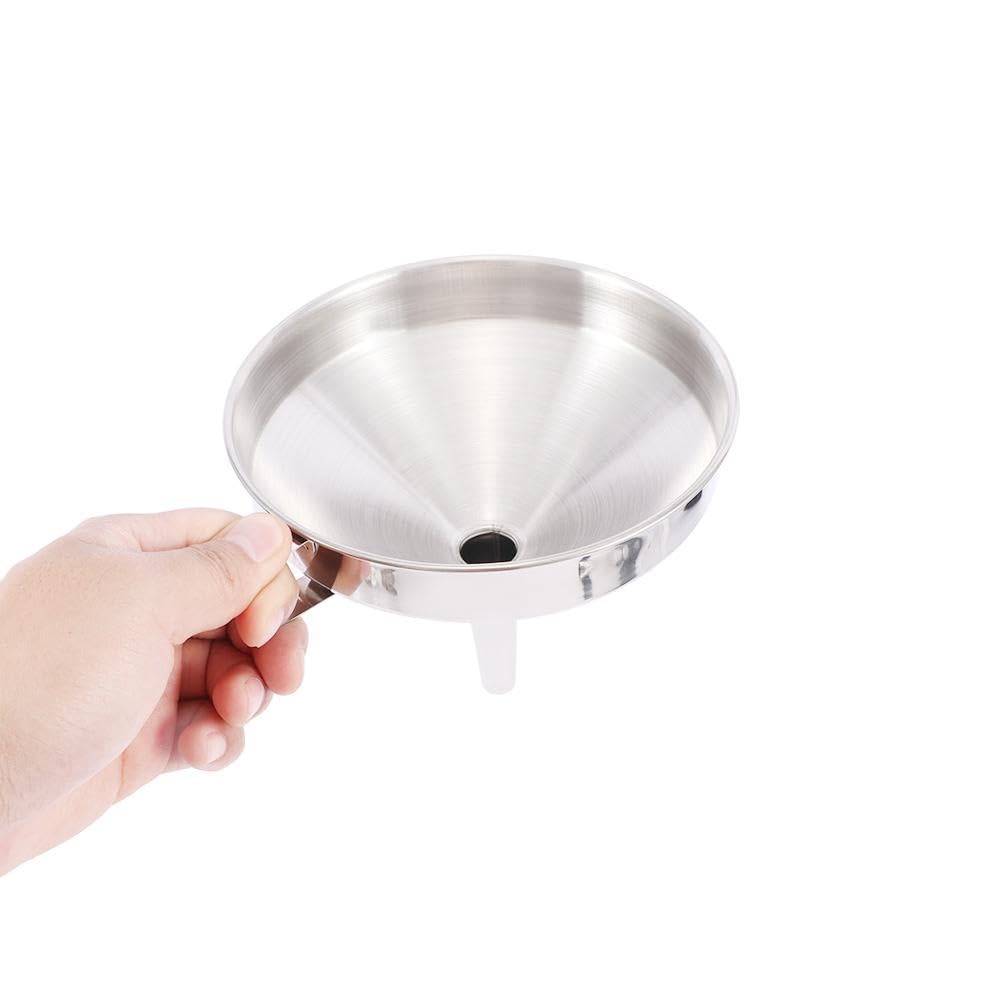 Skiennix Stainless Steel Oil Funnel - Detachable Filter Kitchen Gadget | 10cm Size
