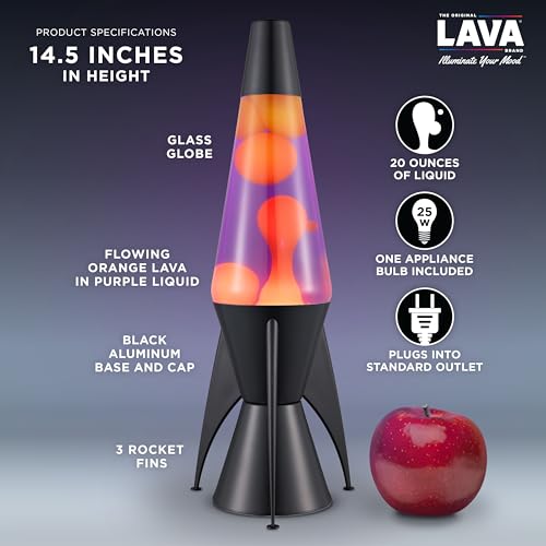 Lava Original 14.5-inch Retro Liquid Motion Lamp - Purple & Yellow Glow