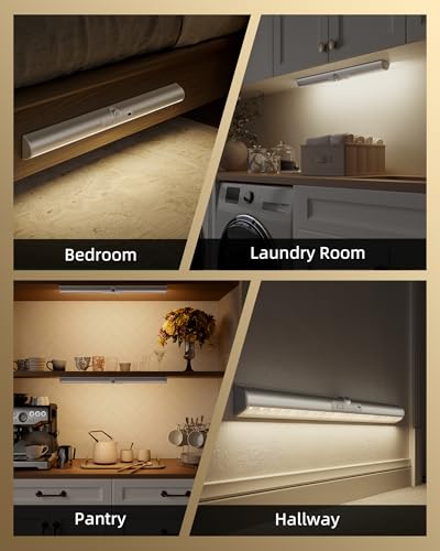 EZVALO 17-Inch Motion Sensor Closet Lights 3 Modes Rechargeable Battery