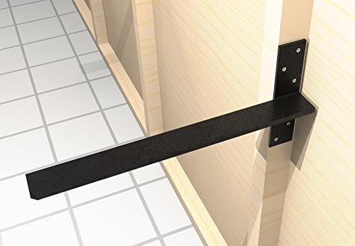 2-Pack Heavy Duty Steel Floating Shelf Brackets - 12 Inch Support for Countertops & DIY Projects