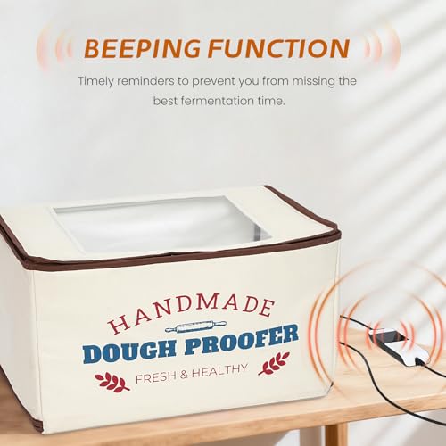 Off-White Extra Large Dough Proofing Box with 3-Sided Heating, 24H Timer - L-21.6'' x 11.8'' x 11.8''