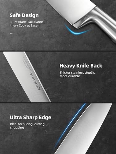 14-Piece High Carbon Stainless Steel Kitchen Knife Set with Acrylic Stand - Sharp Chef, Bread, Carving, Utility, Steak Knives, Sharpener & Scissors - Ergonomic Design