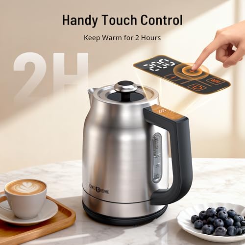 Electric Kettle with Temperature Control - 1.7L, 13 Preset Temps, LED Display, Keep Warm - Ink Variation