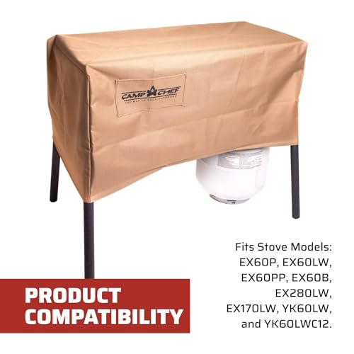Camp Chef Patio Cover for 2-Burner Stoves - Beige, Secure & Weather-Resistant