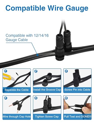 SUNVIE 6-Pack 12W 3000K LED Landscape Well Lights - Shield Top, Low Voltage