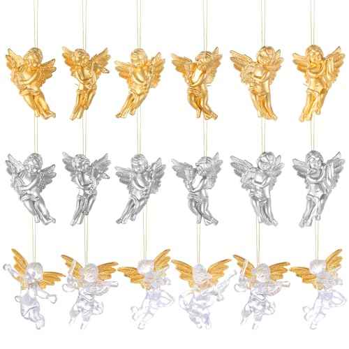Bencailor 18 Pcs Angel Doll Pendants Hanging Angel Doll Pendant Cute Hanging Decorations Indoor Tree Ornament for Christmas Party New Year Birthday (Classic Style)