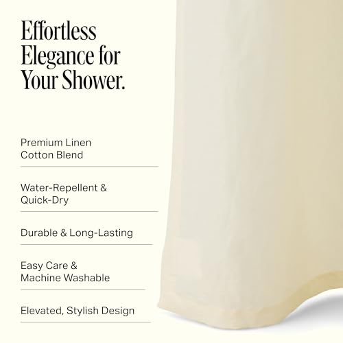 Preston Lane Stonebrigdge Linen Cotton Shower Curtain, 72x72 in,