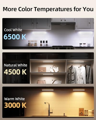 3-Pack Rechargeable Under Cabinet Motion Lights with Remote & Charging Station - 9 Inch, Dimmable, 3 Color Temps, Timer, Magnetic