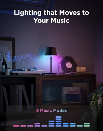 Govee RGBIC Cordless Table Lamp - Rechargeable Smart Desk Light with App Control