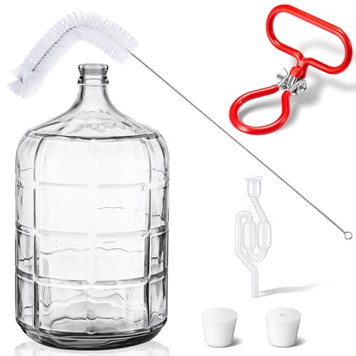 3 Gallon Glass Fermentation Carboy Set with Silicone Stopper and Handle - Homebrew Water Jug