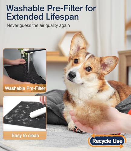 White HEPA Double-Sided Air Purifier for Large Rooms Up to 3000 sq.ft - Pet & Smoke Odor Removal