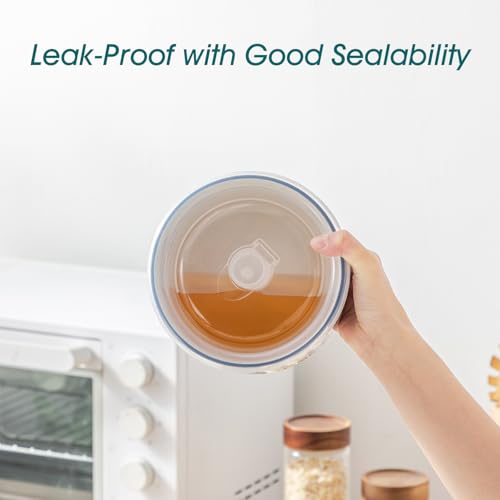 Ceramic Nesting Bowls Set with Lids - 4 Sizes, Food Storage & Prep, Microwave & Dishwasher Safe - Series SELENE 60+36+20+10 Oz