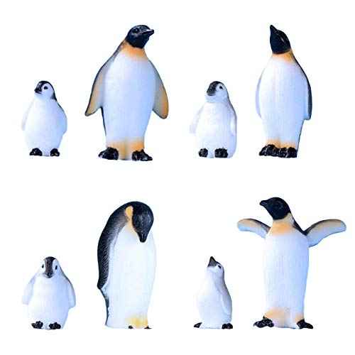 8 Pcs Realistic Penguin Figurines Ocean Animal Penguin Figure Model Cake Toppers Desktop Decor Christmas Birthday Gift