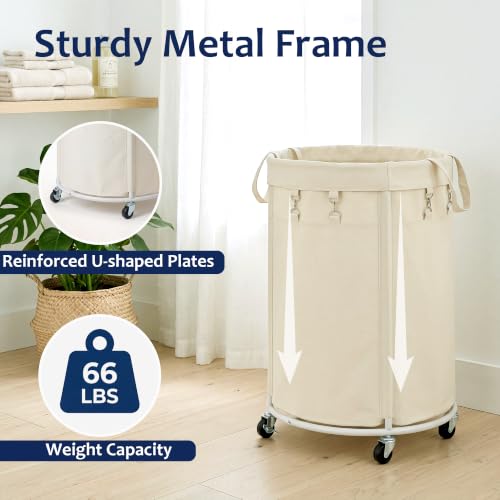 150L Large Capacity Rolling Laundry Basket Hamper with Wheels,