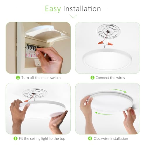 12-Inch LED Flush Mount Ceiling Light 3CCT White Ultra-Thin 4 Pack