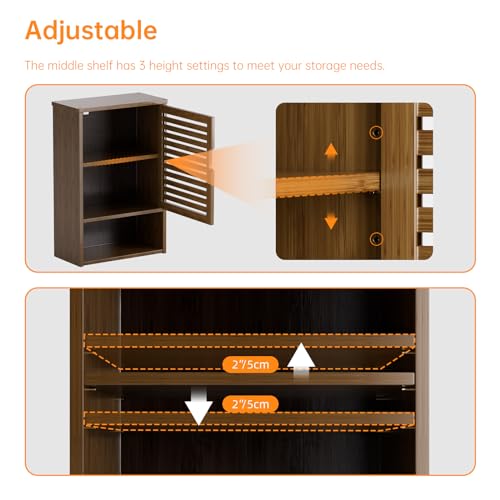 HITNET Medicine Cabinet, Wall Hanging Cabinet with Adjustable Shelf,