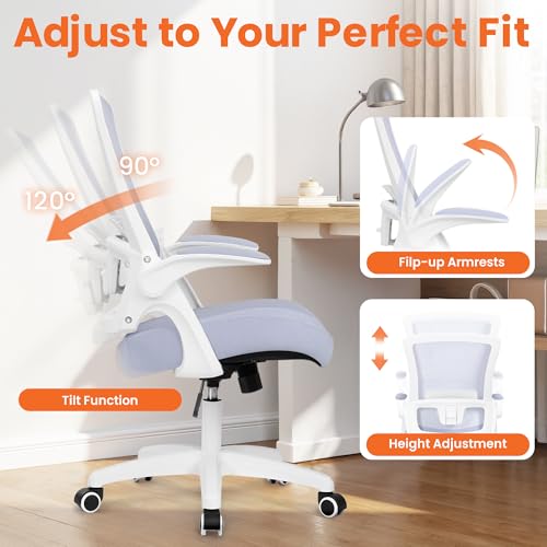 High Back Mesh Office Chair with Adjustable Lumbar - Purple