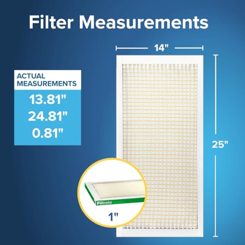 Filtrete 14x25x1 Air Filter MERV 8 MPR 700 Pack of 6 - HVAC System Replacement