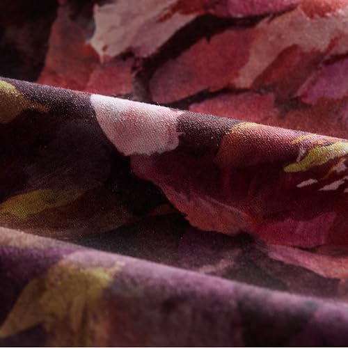 Purple Velvet Floral Comforter Set Queen 5-Piece - Shabby Chic Bedding
