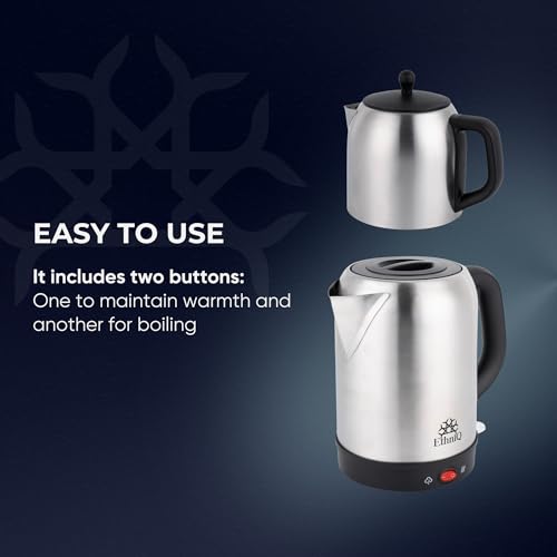Electric Turkish Tea Maker with Double Pot Stainless Steel Kettle & Infuser 1.7L