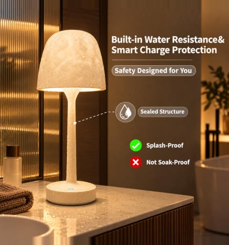 Waterproof Outdoor Floor Lamp with Rechargeable LED & Color Modes - Off-White