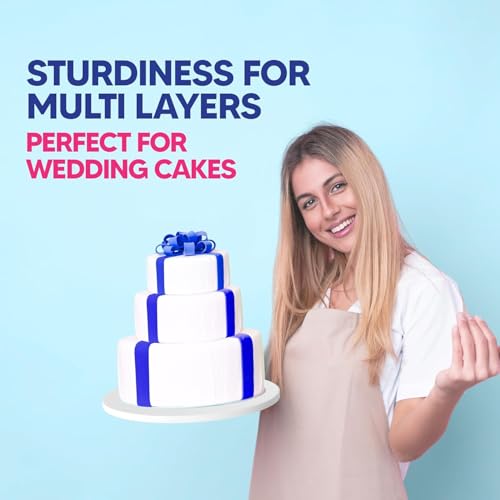 14 Inch Cake Drums - Pack of 12 White Round Cake Boards for Cakes & Patisserie