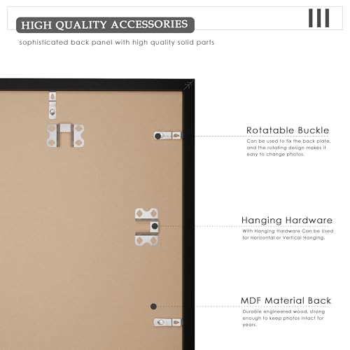 28x40 Black Poster Frame Set - Pack of 2, Classic Wall Photo Frames