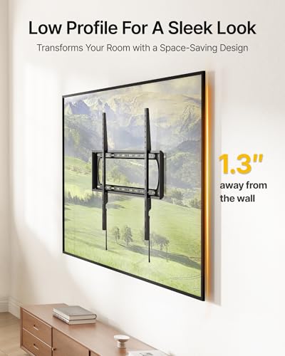 monTEK Fixed Wall Mount for 60-120 Inch TVs Up to 300 lbs - Heavy Duty, Slim Profile