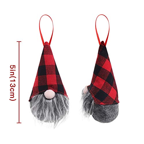 8 Pack Handmade Scandinavian Gnome Christmas Ornaments, Plush Tomte Decorations